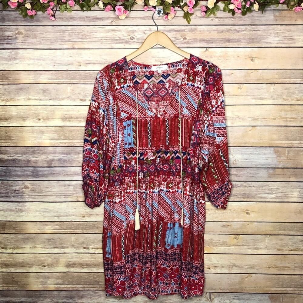 Umgee Printed Boho Shift Dress